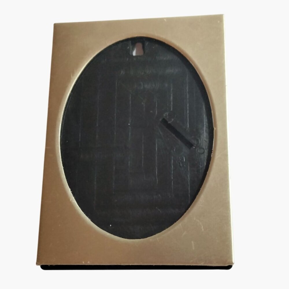 Gold Tone Metal Oval Picture Frame Small 3x5 inch Wall Mount Desktop